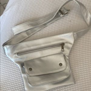 Silver belt fanny pack